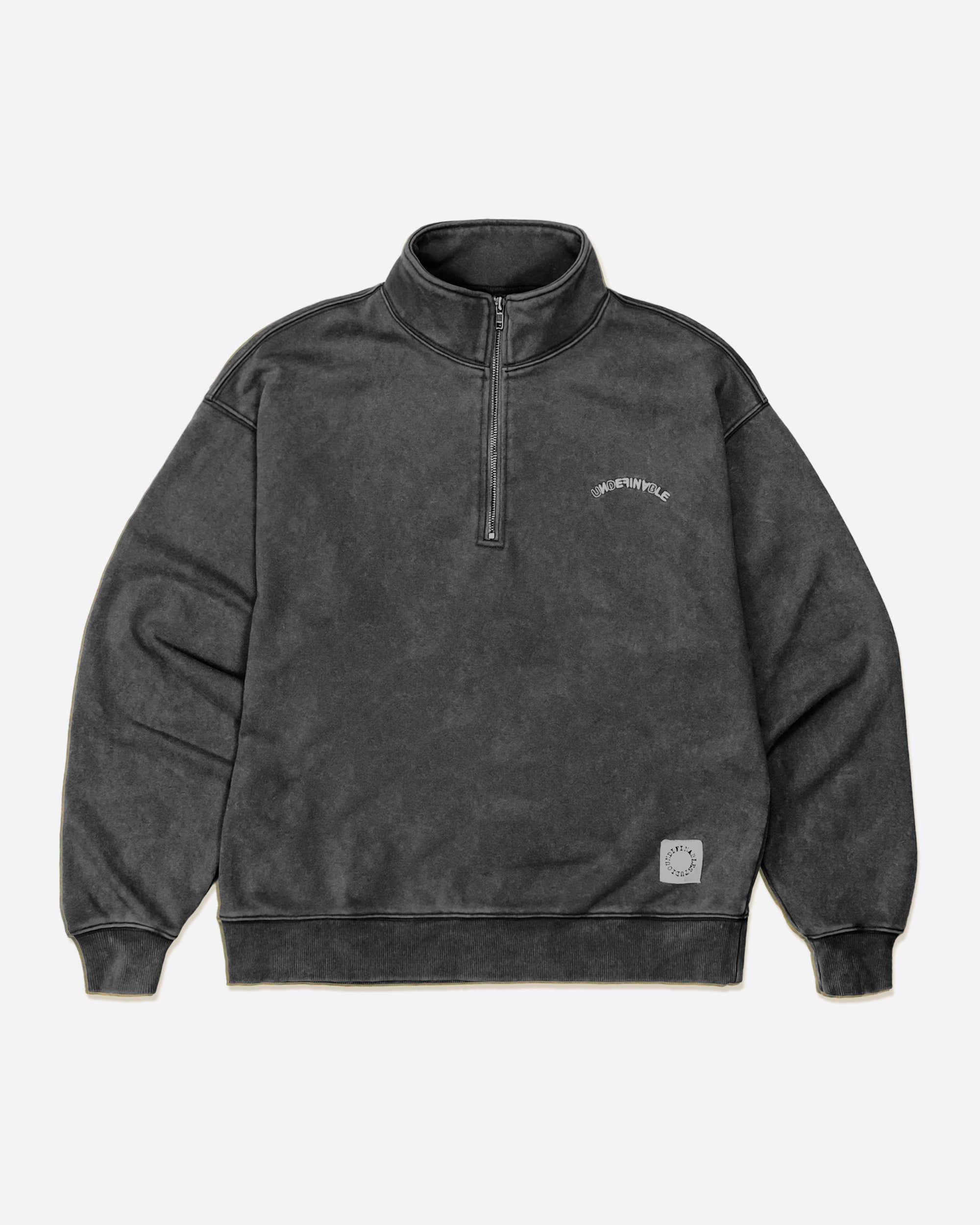[PRE-ORDER] Urban Acid Washed Quarter-Zip Sweatshirt – 420gsm French Terry (Sage / Black)