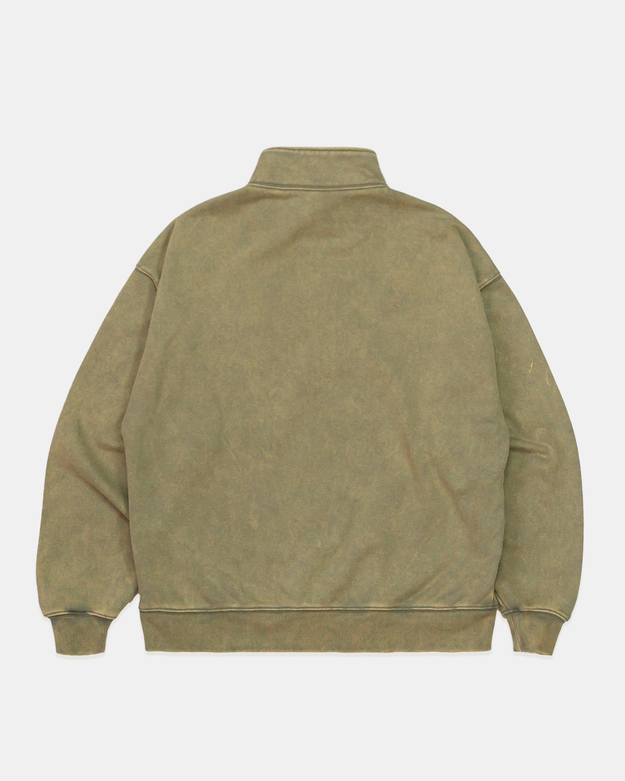 [PRE-ORDER] Urban Acid Washed Quarter-Zip Sweatshirt – 420gsm French Terry (Sage / Black)